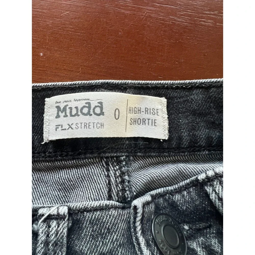 MUDD Jr‎ Womens High Rise Shortie Shorts Sz 0 Pockets Stretch Black Beach Travel